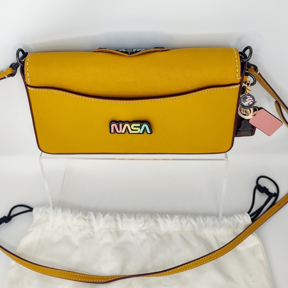 Custom Coach Dinky X NASA. One-of-a-Kind/ Upcycled. Yellow - Picture 15 of 16